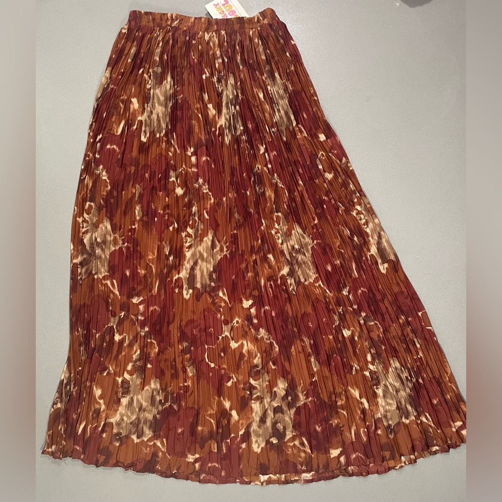 Vintage brown pleated maxi skirt - Picture 5 of 5